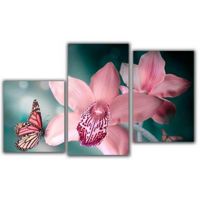 Фото Toplight Мини модульная картина Бабочка на цветах 